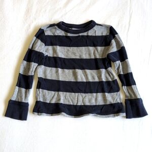 old navy rugby stripe thermal waffle knit long sleeve shirt 3T toddler boys